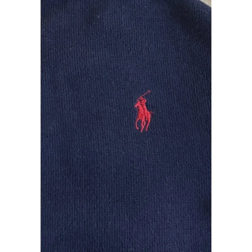 Polo Ralph Lauren Mens Size XL Navy Blue Quarter Zip Top Sweater Red Pony Fleece